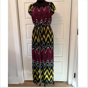Vibrant Chevron Maxi Dress